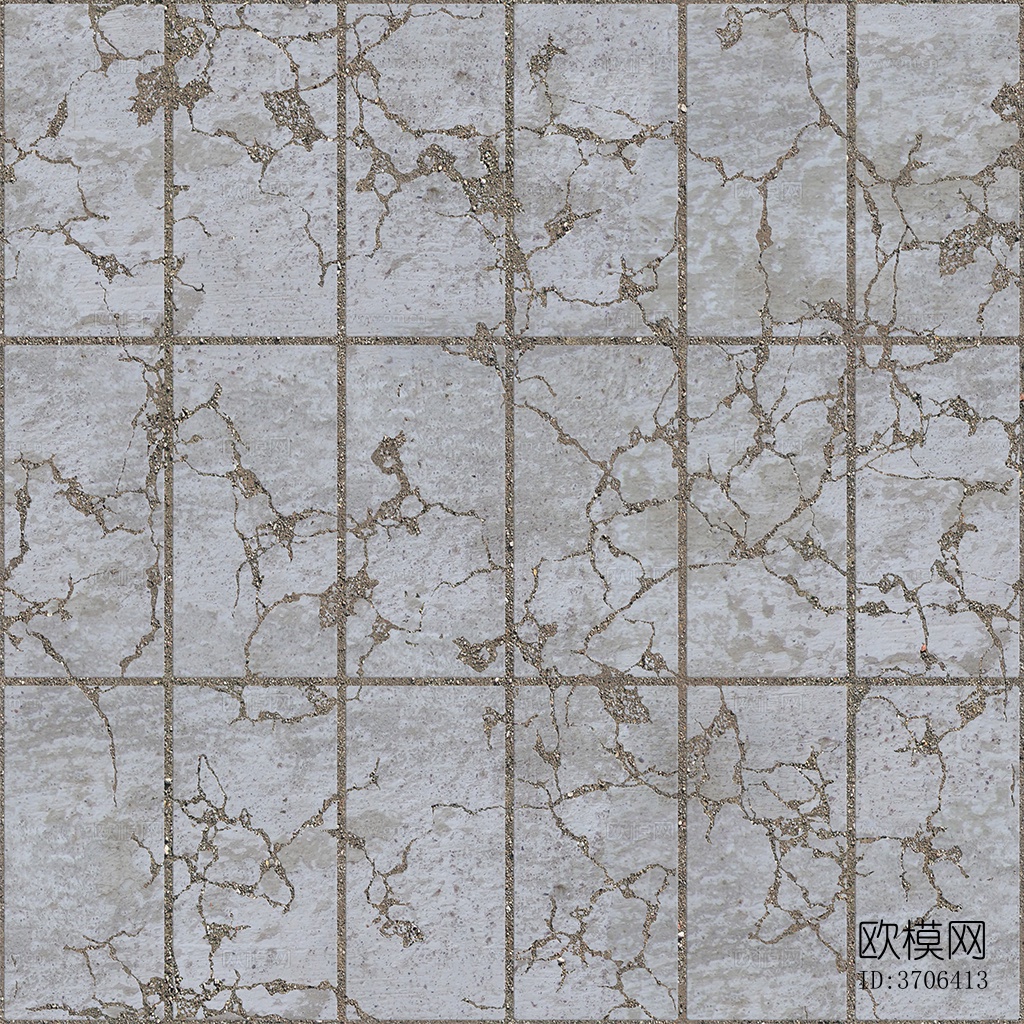 无缝破损水泥拼花地砖人行道路地面广场铺贴下载