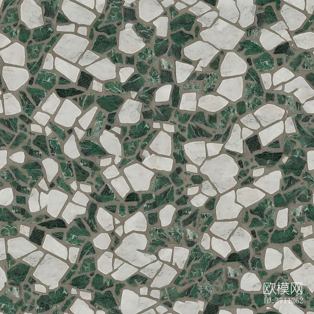 无缝绿色不规则拼花石板地砖人行道路地面广场铺贴下载
