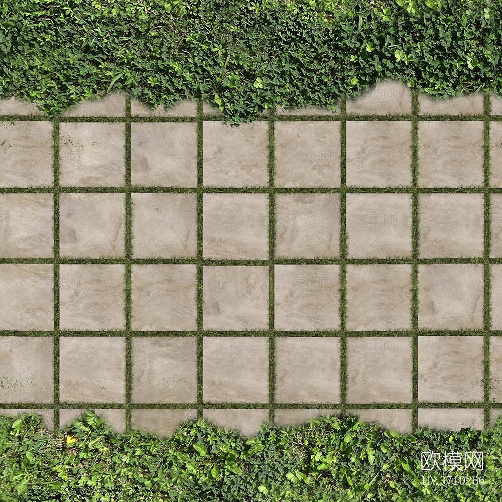 无缝公园透水砖草坪砖植草砖停车位铺装铺路下载