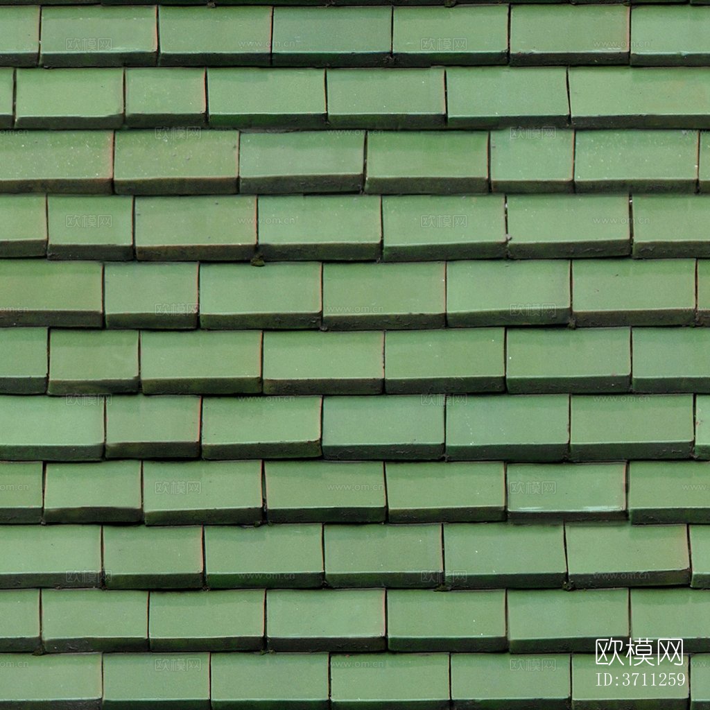 无缝绿色别墅建筑平屋顶瓦片下载