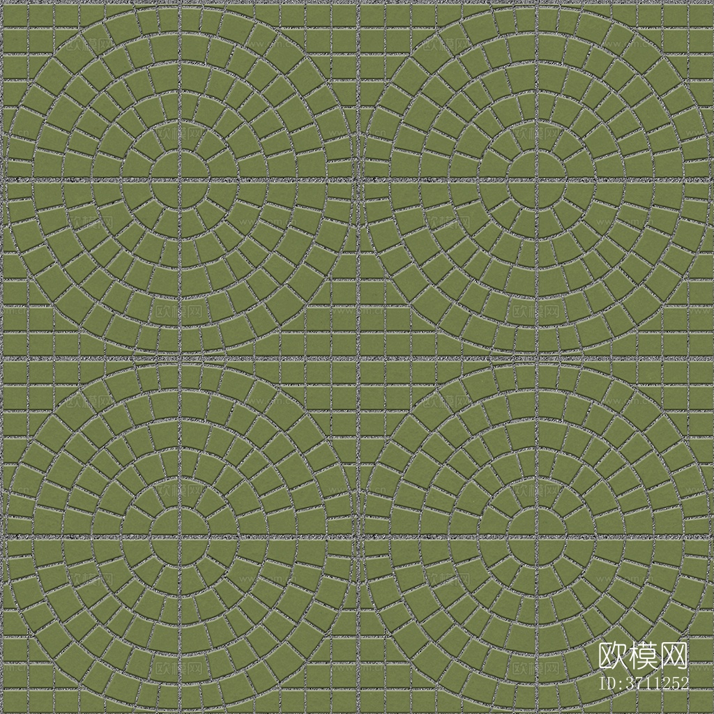 无缝绿色鹅软石拼花地砖人行道路地面广场铺贴下载