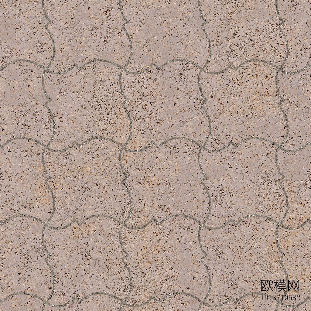 无缝花岗岩石材几何拼花地砖人行道路地面广场铺贴下载