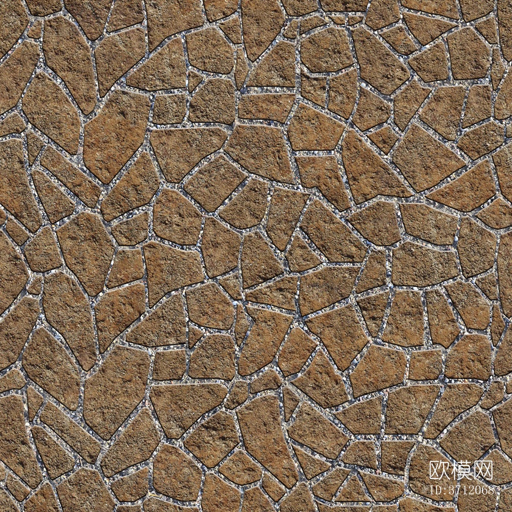 无缝不规则拼花石板地砖人行道路地面广场铺贴下载