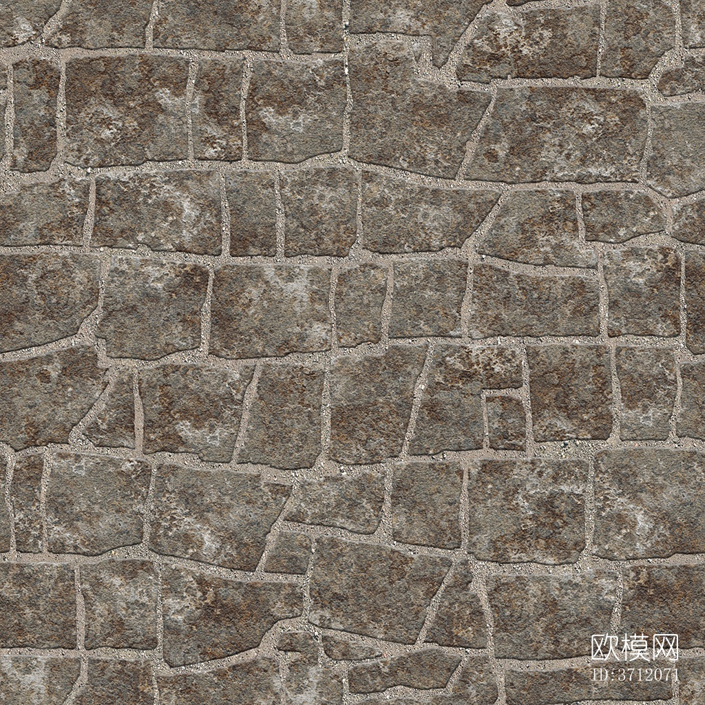 无缝不规则拼花石板地砖人行道路地面广场铺贴下载