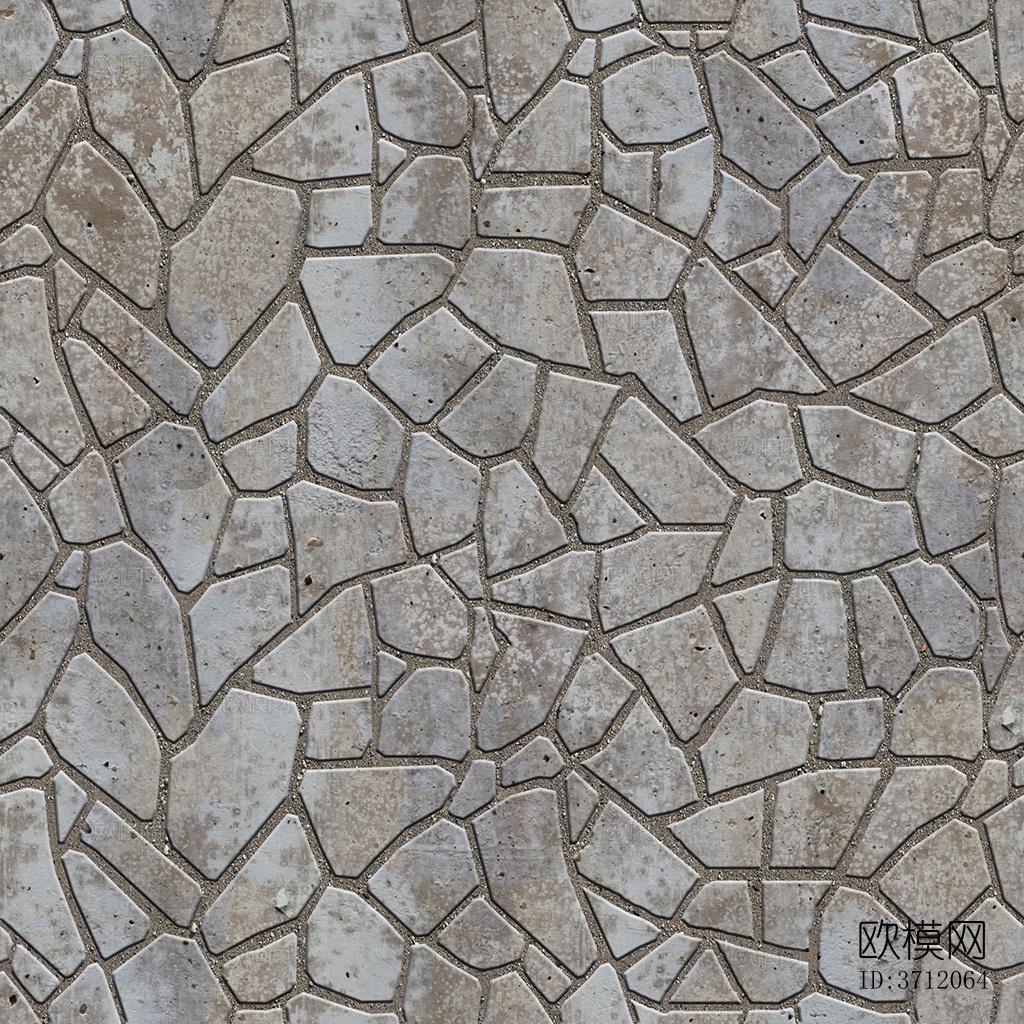 无缝不规则拼花石板地砖人行道路地面广场铺贴下载