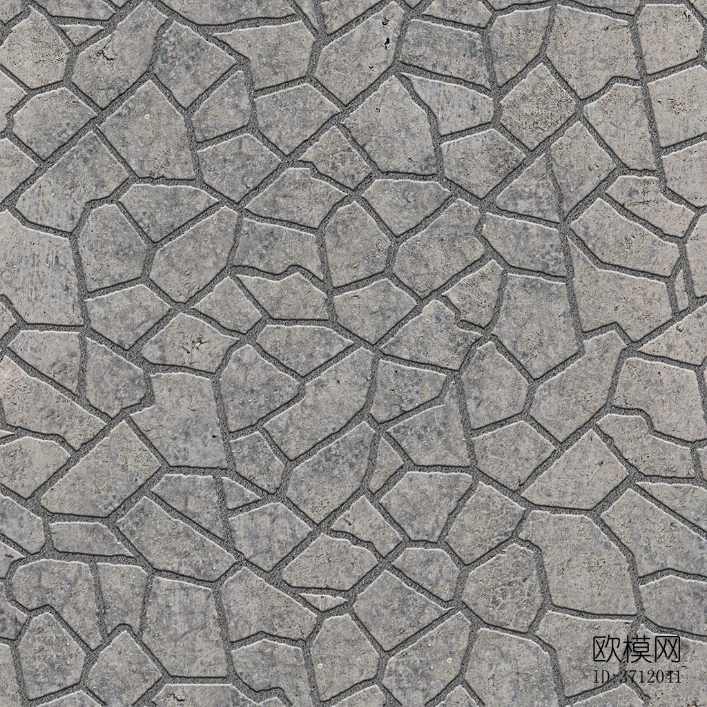 无缝不规则拼花石板地砖人行道路地面广场铺贴下载