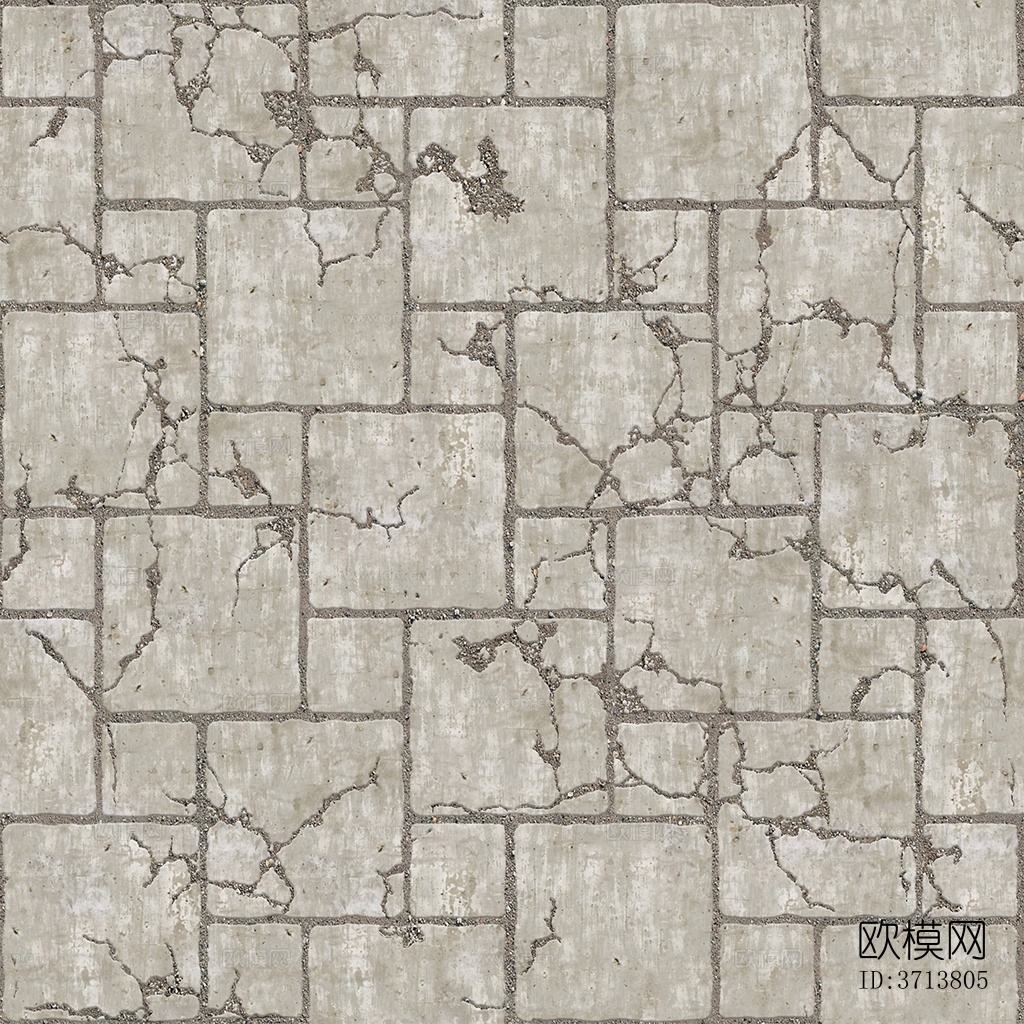 无缝米灰色破损水泥拼花地砖人行道路地面广场铺贴下载