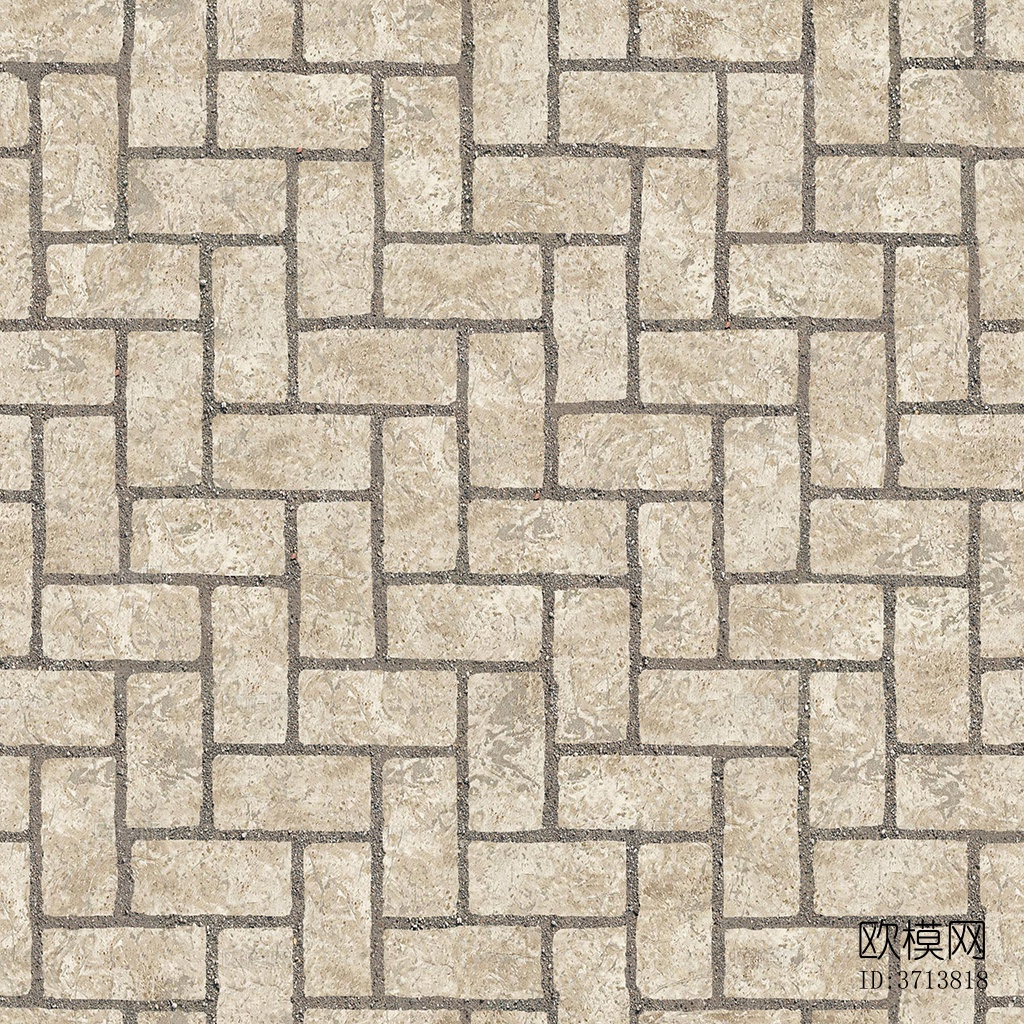 无缝米黄色人字纹拼花水泥地砖人行道路地面广场铺贴下载