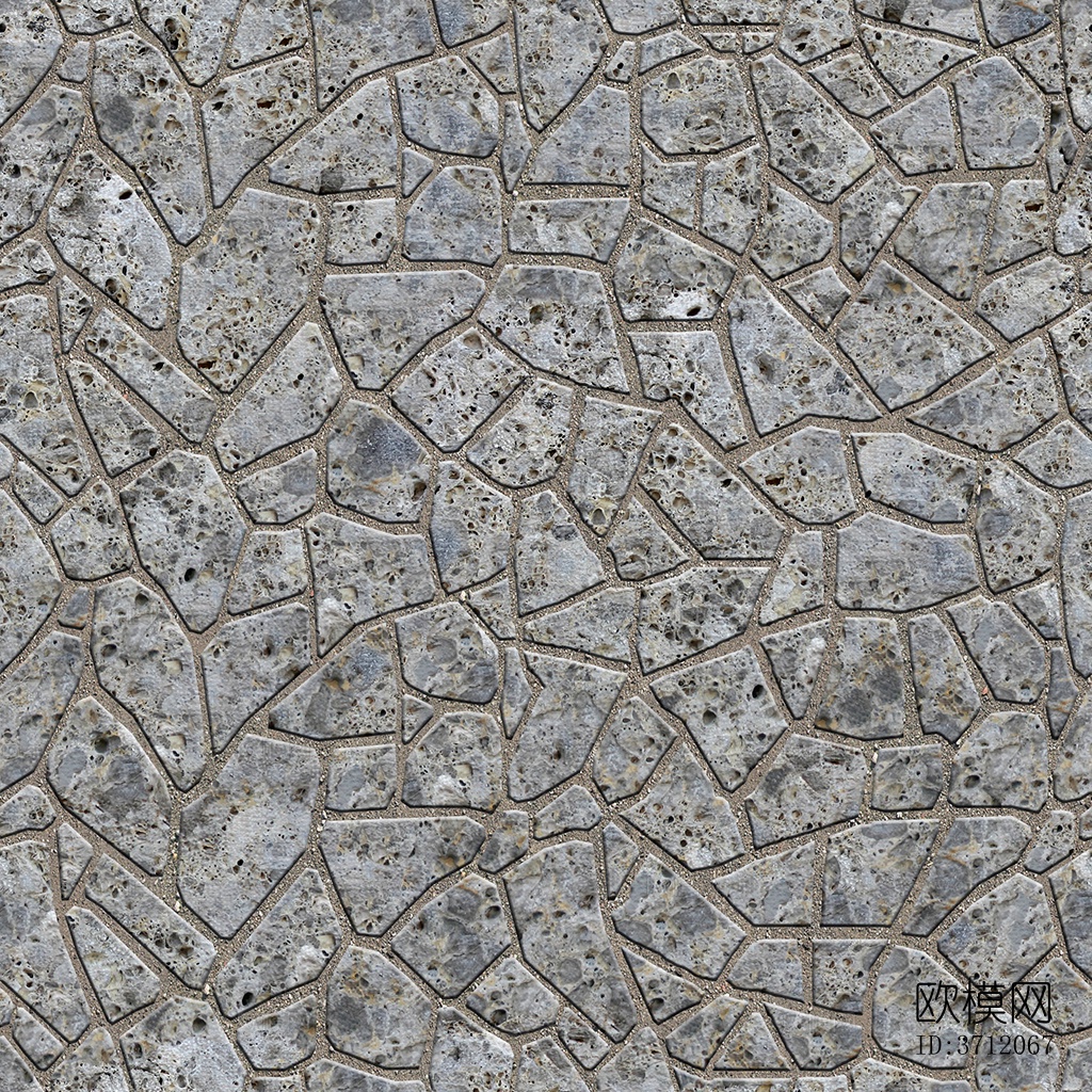 无缝不规则拼花石板地砖人行道路地面广场铺贴下载