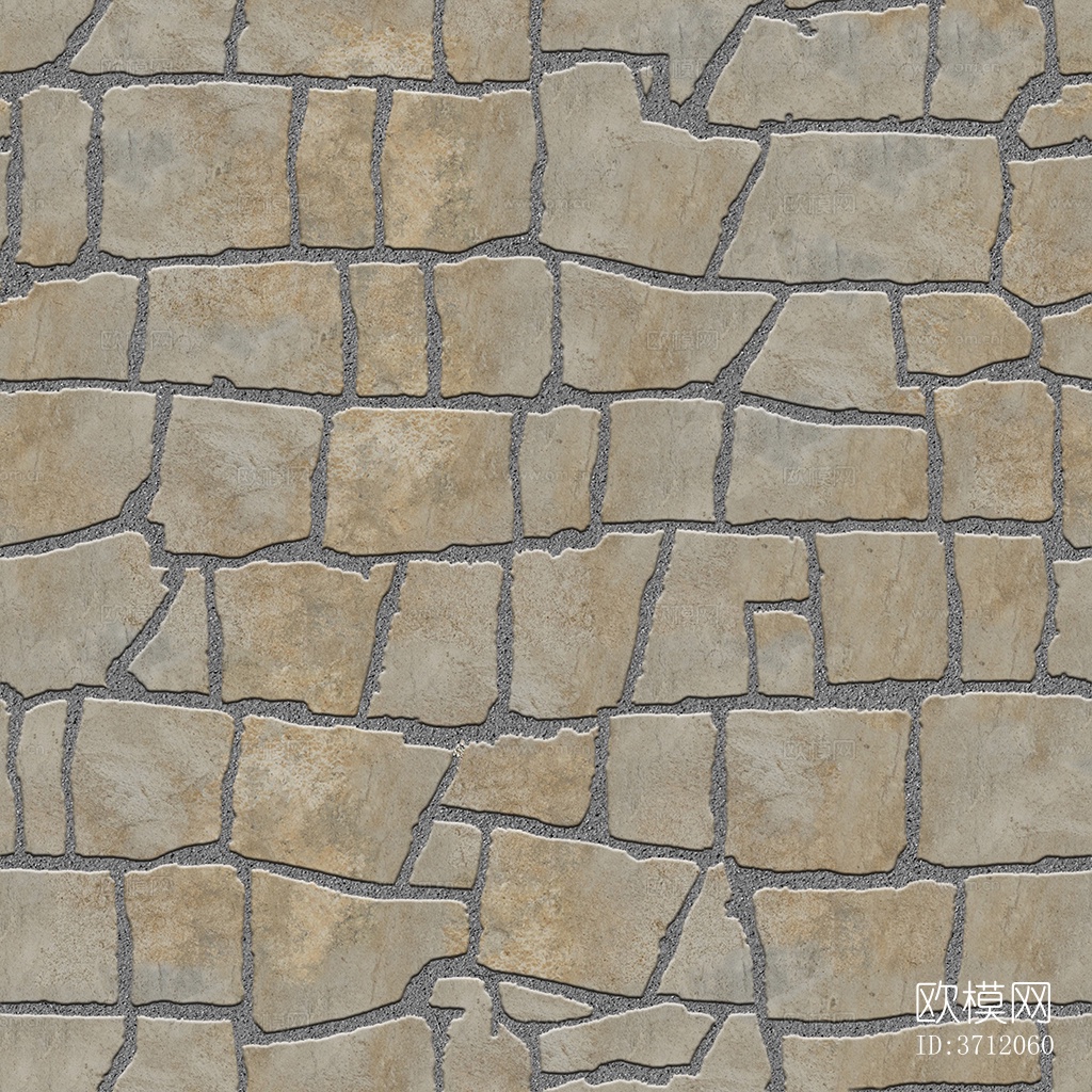 无缝不规则拼花石板地砖人行道路地面广场铺贴下载
