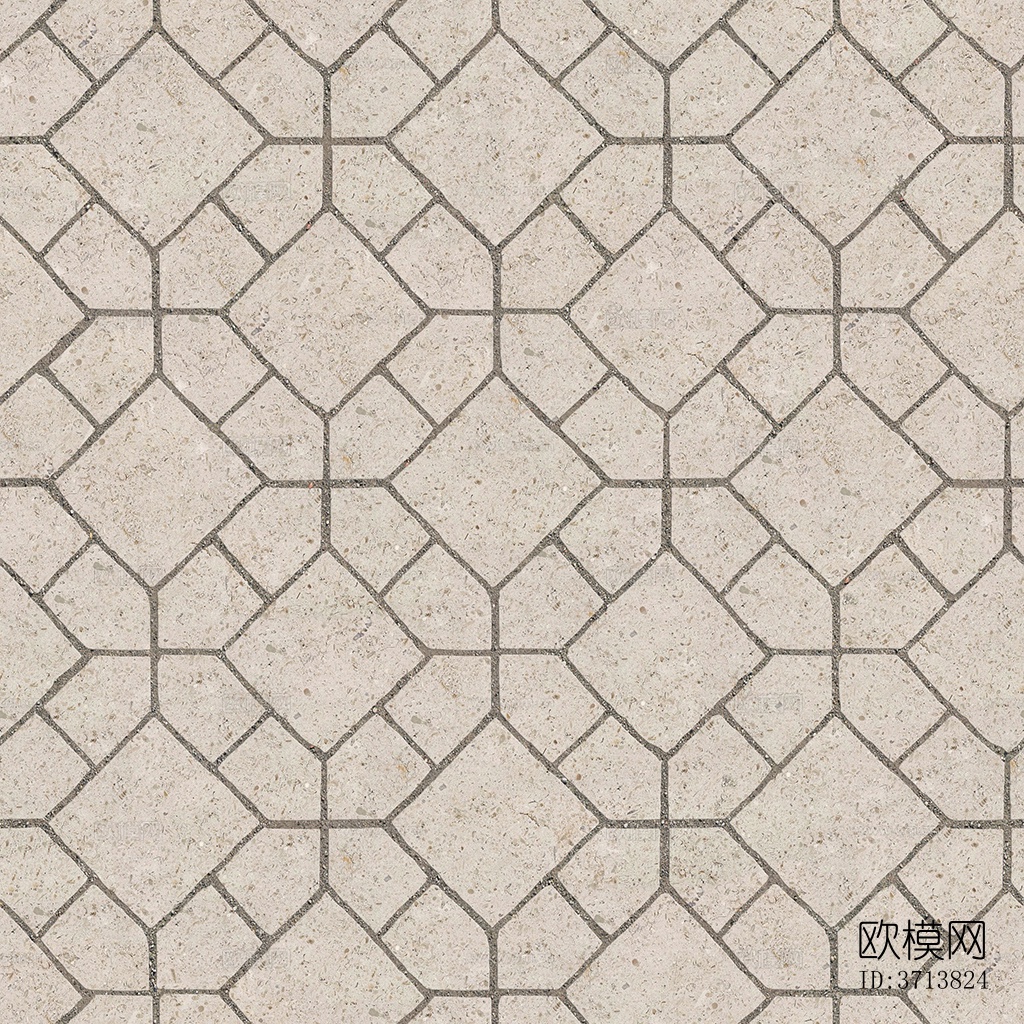 无缝米黄色水泥拼花地砖人行道路地面广场铺贴下载