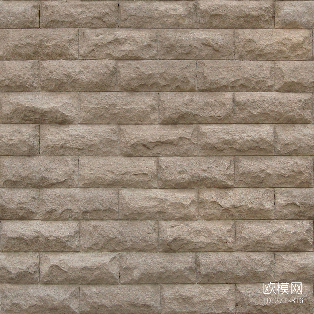 无缝米黄色蘑菇石文化石墙面下载