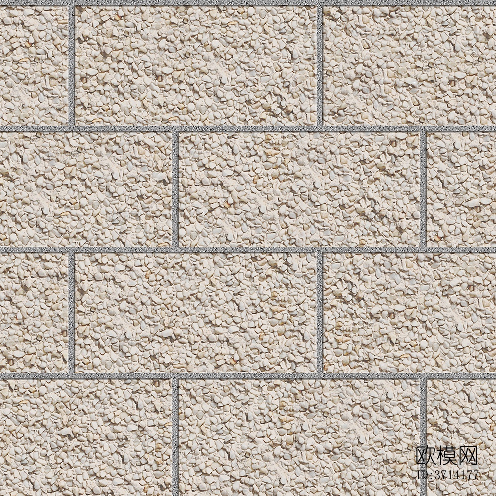 无缝米白色鹅软石碎石砾石地砖人行道路地面广场铺贴下载