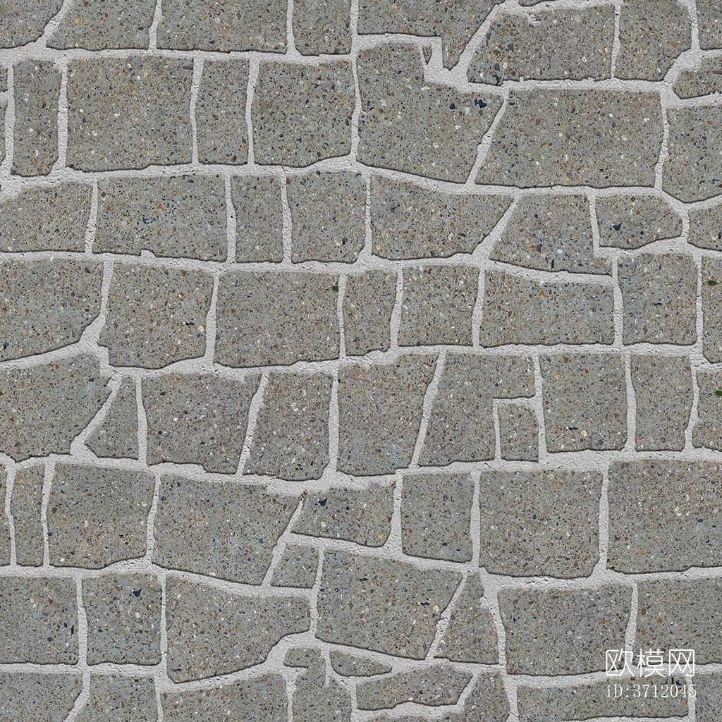 无缝不规则拼花石板地砖人行道路地面广场铺贴下载
