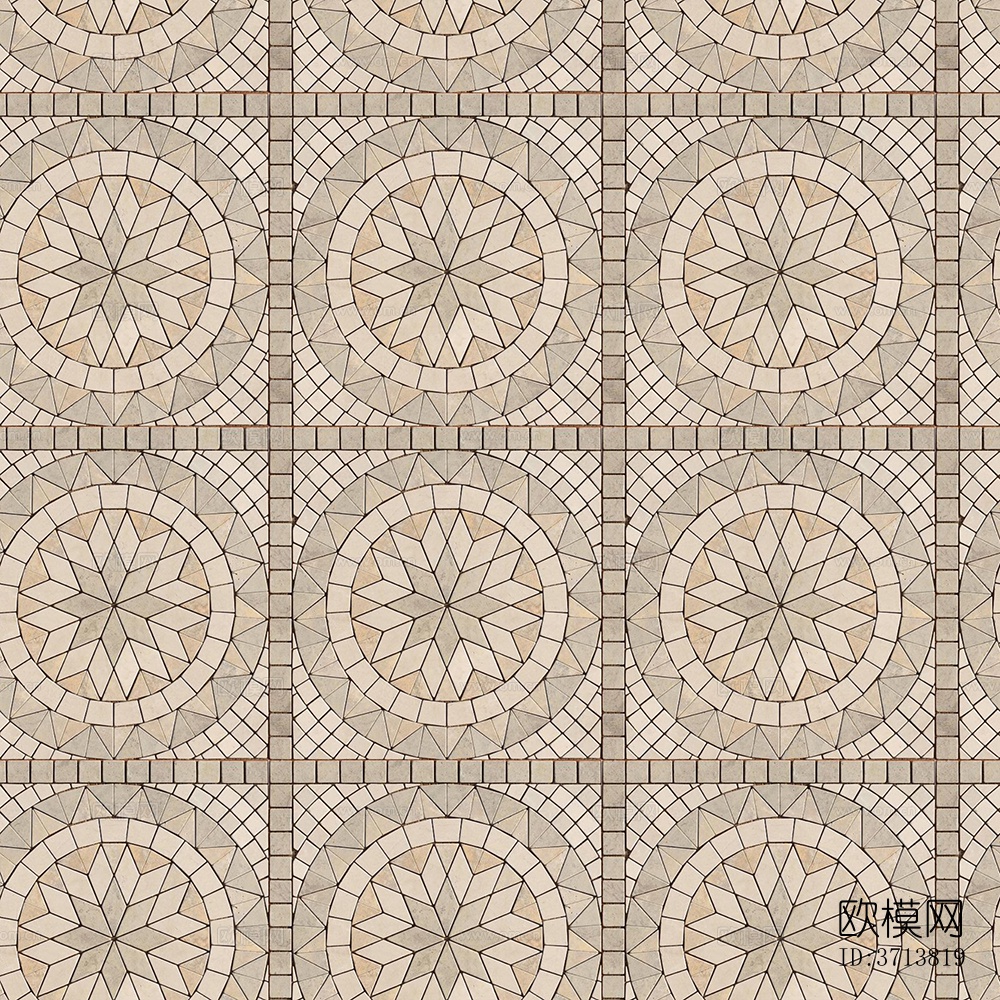 无缝米黄色石材马赛克拼花地砖人行道路地面广场铺贴下载