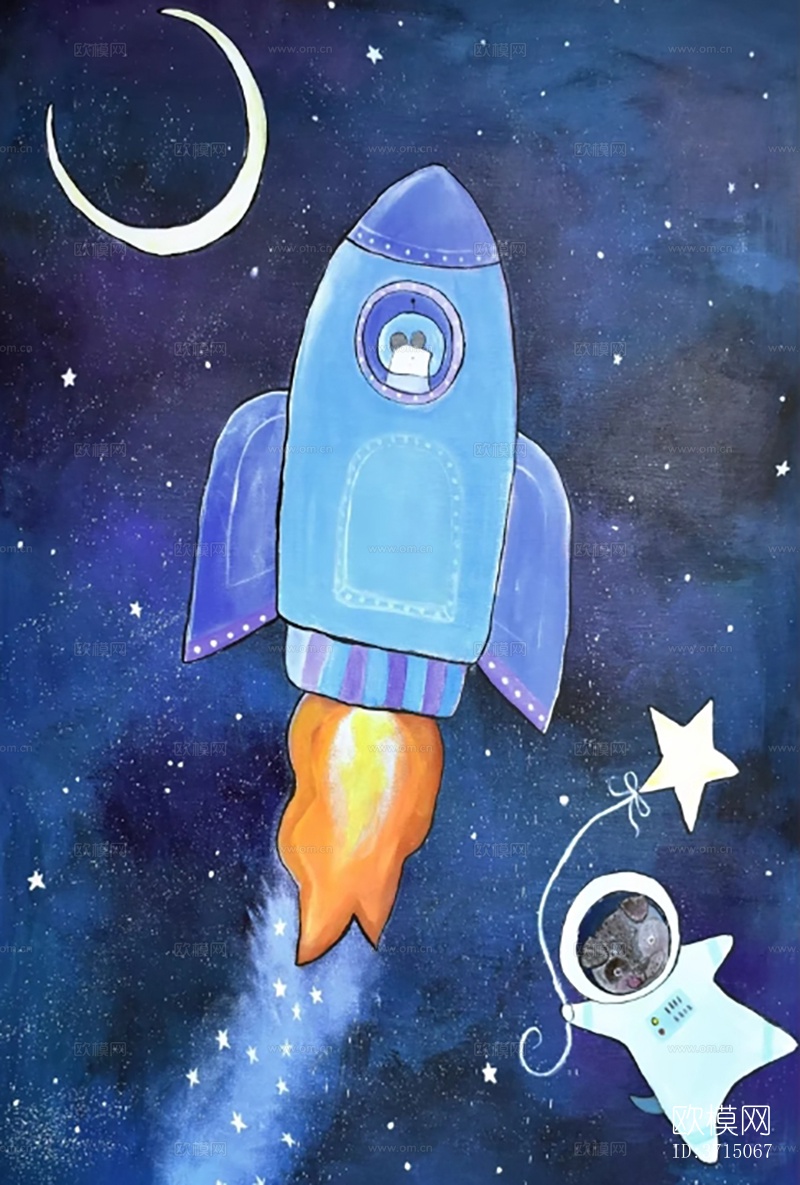 太空火箭装饰画下载