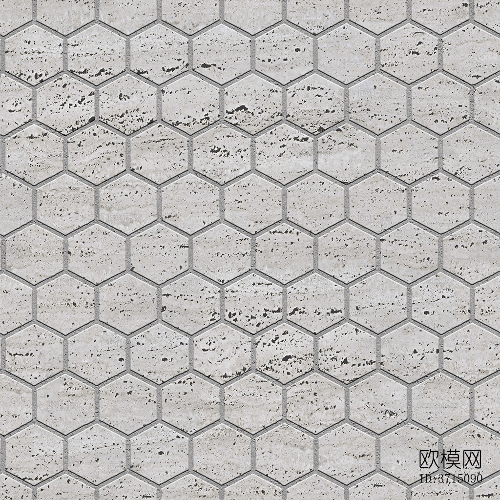 无缝六角形石材拼花地砖人行道路地面广场铺贴下载