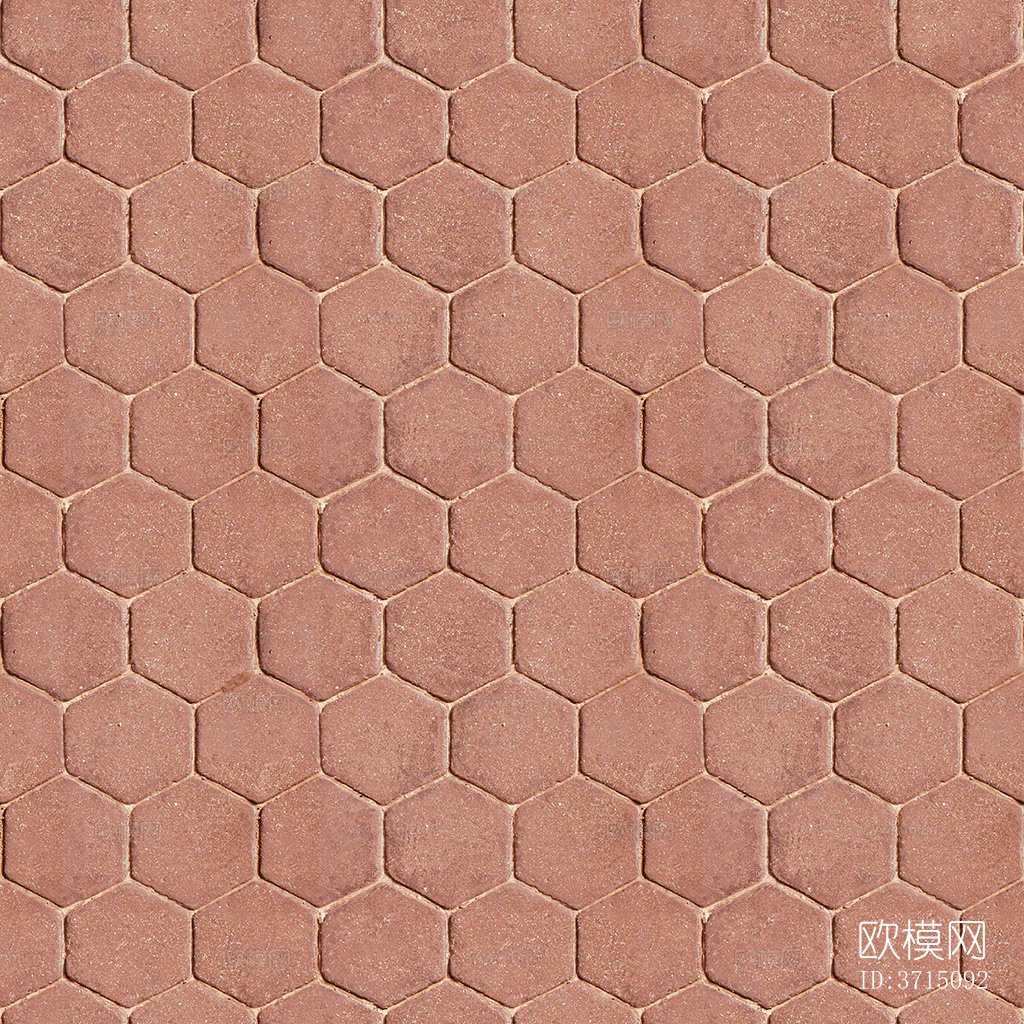 无缝六角形石材拼花地砖人行道路地面广场铺贴下载