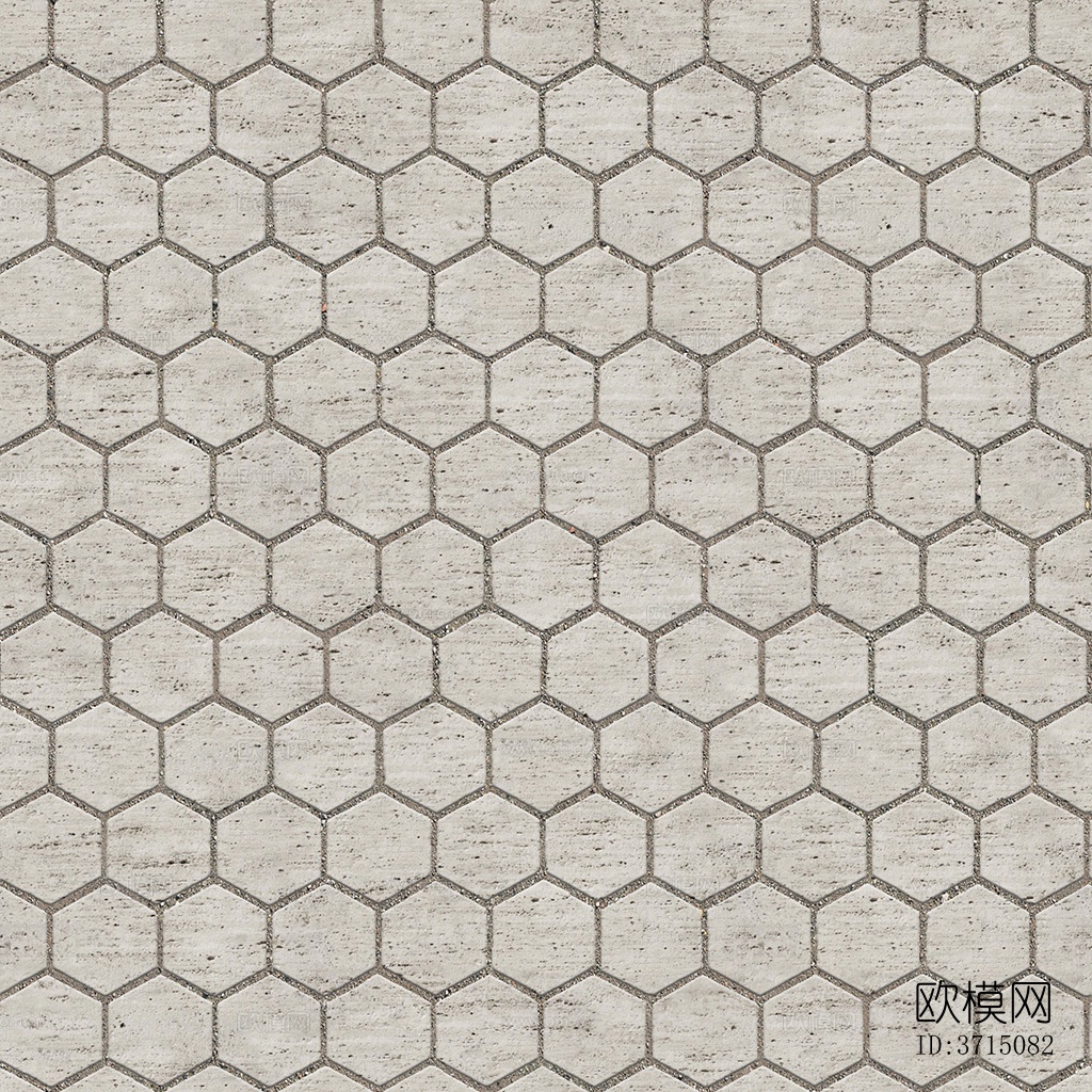 无缝六角形石材拼花地砖人行道路地面广场铺贴下载