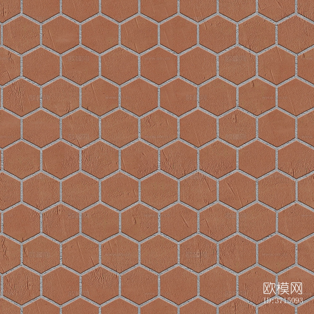 无缝六角形石材拼花地砖人行道路地面广场铺贴下载