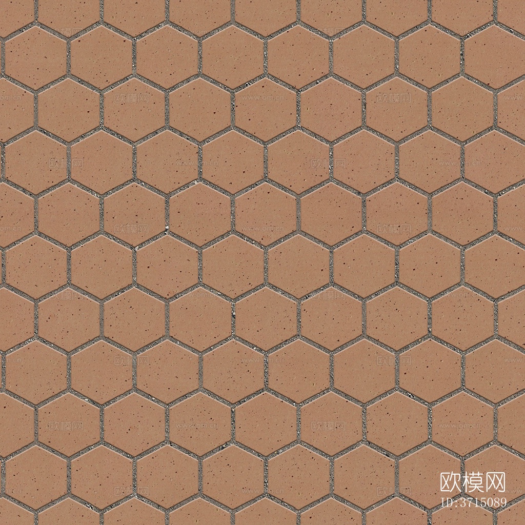 无缝六角形石材拼花地砖人行道路地面广场铺贴下载