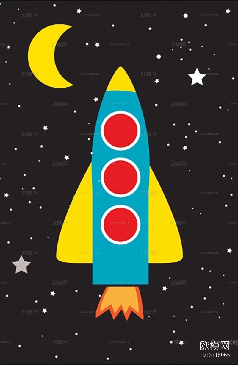 儿童太空火箭装饰画下载