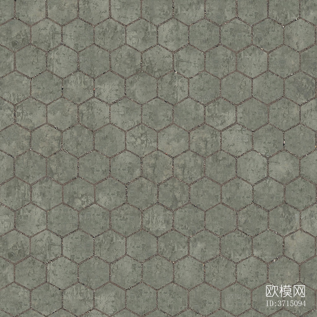 无缝六角形石材拼花地砖人行道路地面广场铺贴下载