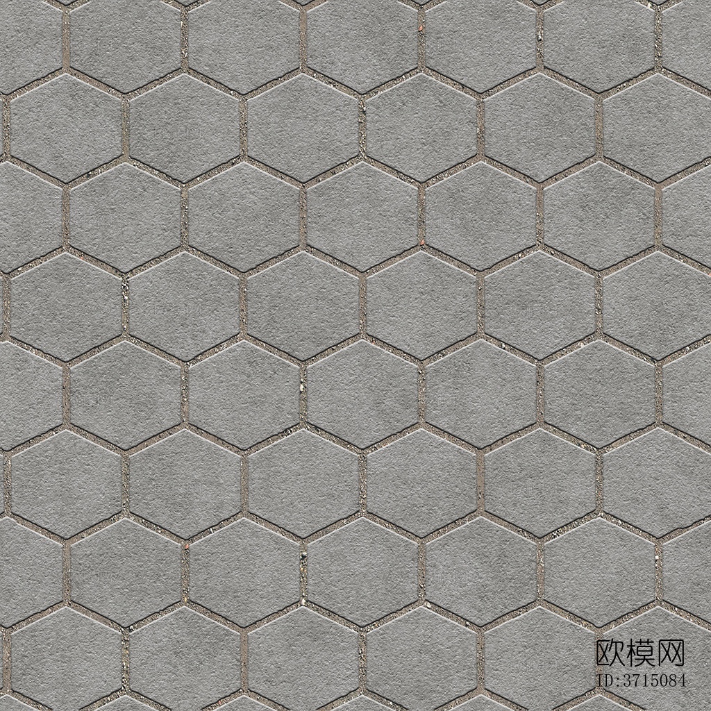 无缝六角形石材拼花地砖人行道路地面广场铺贴下载