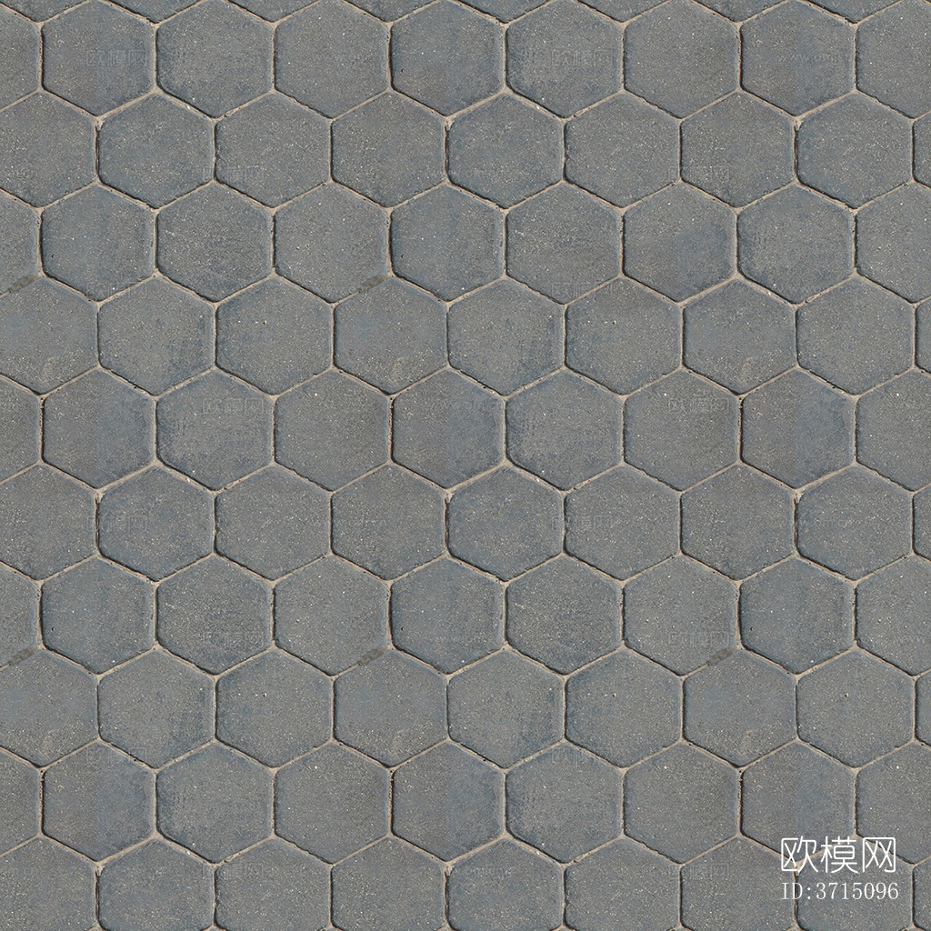 无缝六角形石材拼花地砖人行道路地面广场铺贴下载