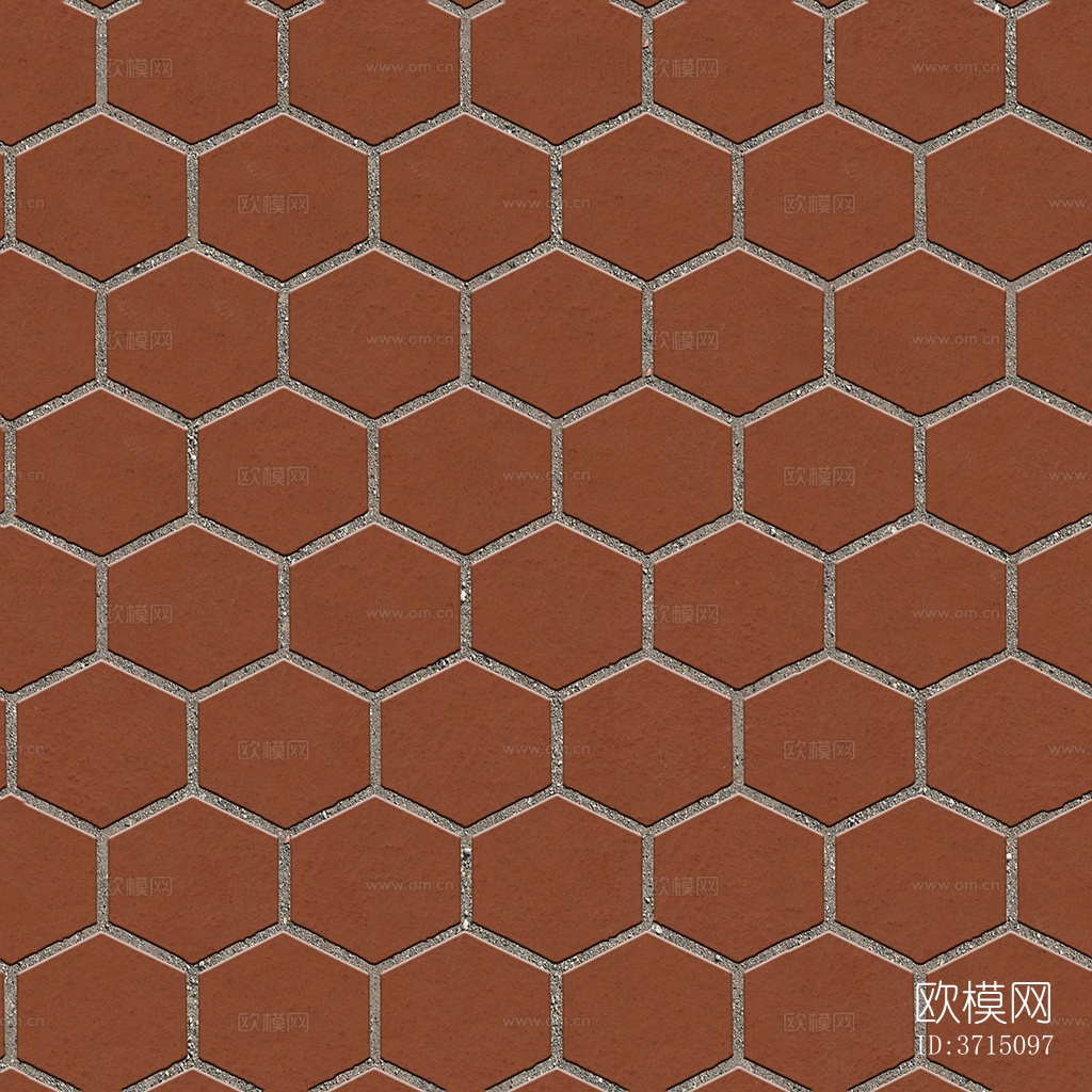 无缝六角形石材拼花地砖人行道路地面广场铺贴下载