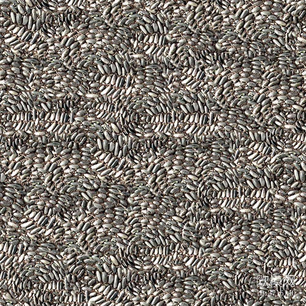 无缝鹅软石拼花地砖人行道路地面街道广场铺贴下载