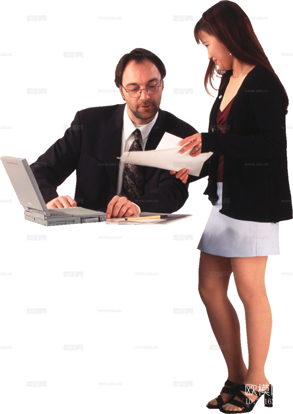 免抠行走站立酒店办公人物商务人士模特下载