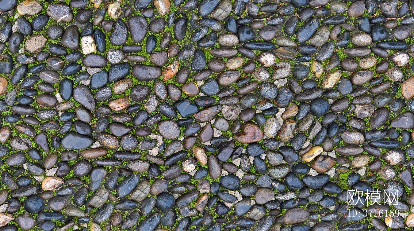 无缝鹅软石拼花地砖人行道路地面街道广场铺贴下载