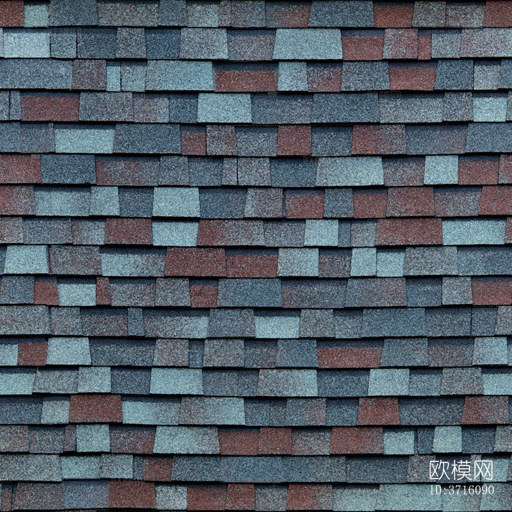 无缝别墅建筑屋顶沥青瓦片下载