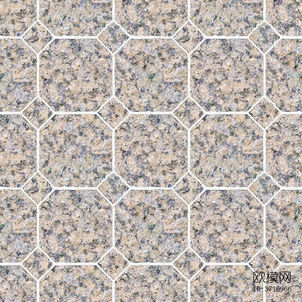 无缝花岗岩石材拼花地砖人行道路地面广场铺贴下载