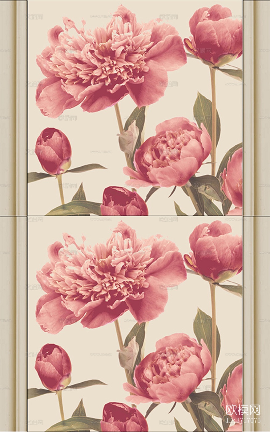 无缝红色复古乡村风格大理石材拼花图案瓷砖小花砖仿古砖地砖墙砖下载