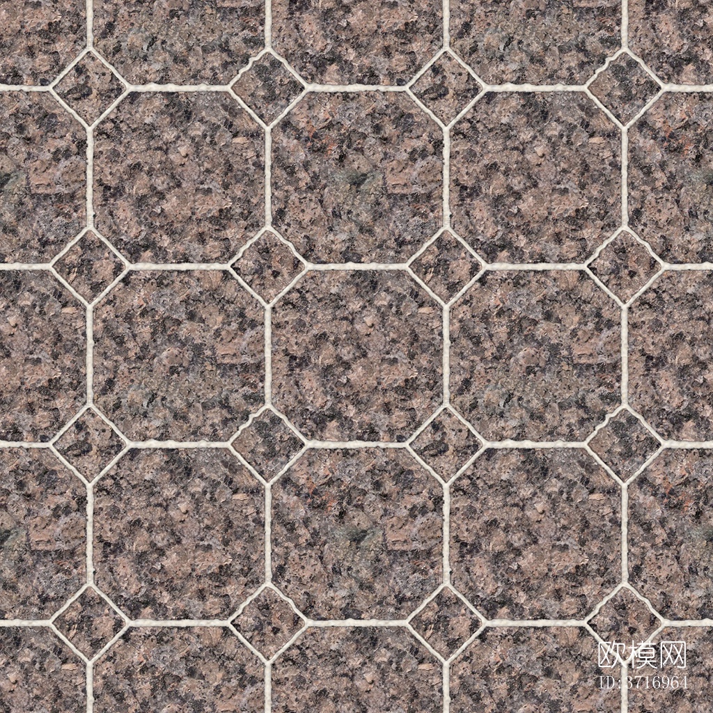 无缝花岗岩石材拼花地砖人行道路地面广场铺贴下载