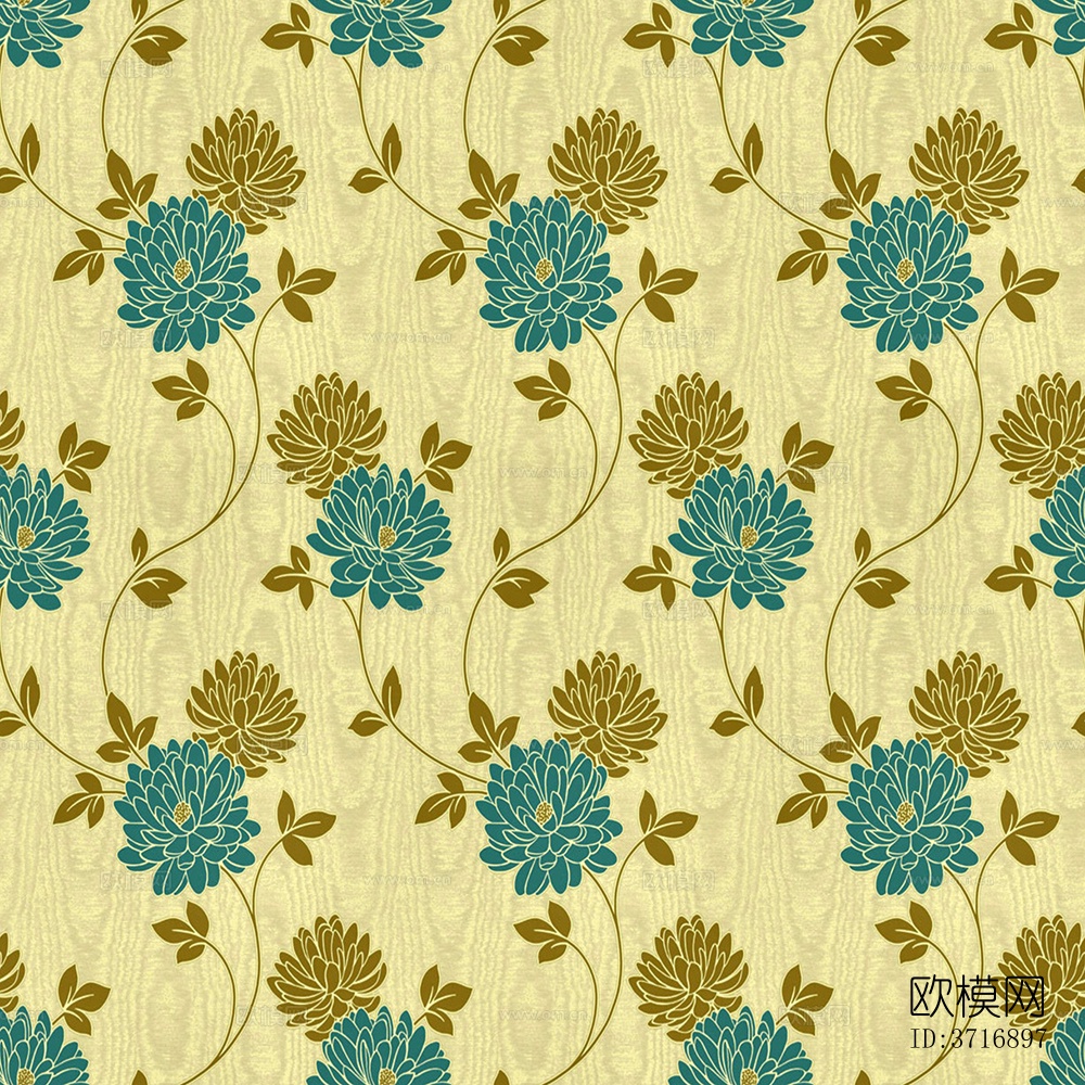 无缝黄色欧式田园风格碎花花纹图案壁纸壁布墙布下载