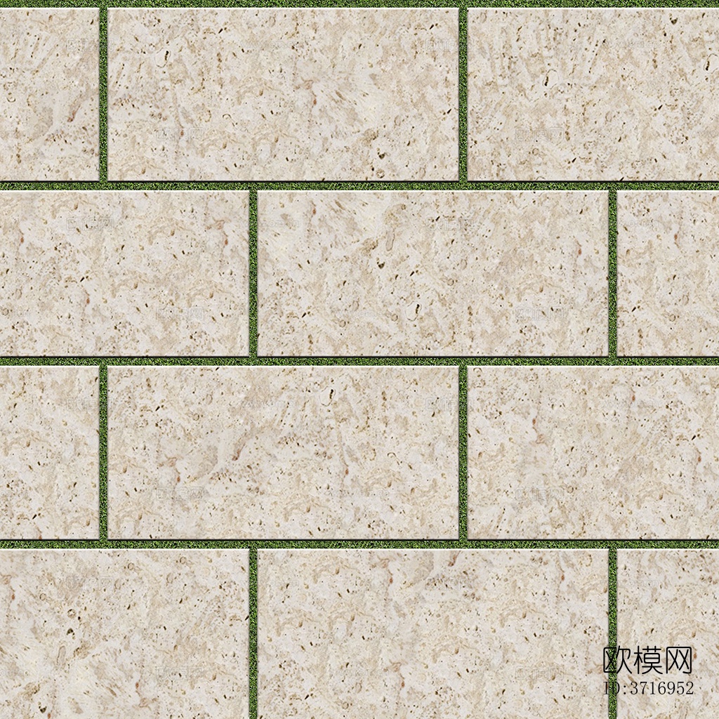 无缝花岗岩石材拼花地砖人行道路地面广场铺贴下载