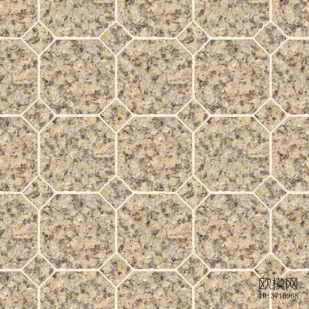 无缝花岗岩石材拼花地砖人行道路地面广场铺贴下载