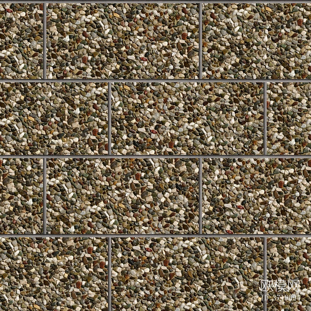 无缝鹅软石拼花地砖人行道路地面广场铺贴下载