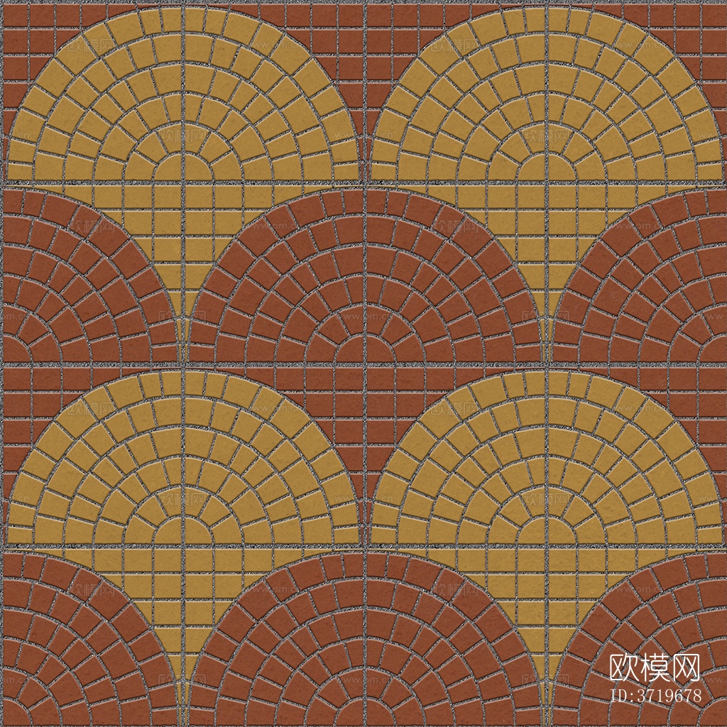 无缝鹅软石拼花地砖人行道路地面广场铺贴下载