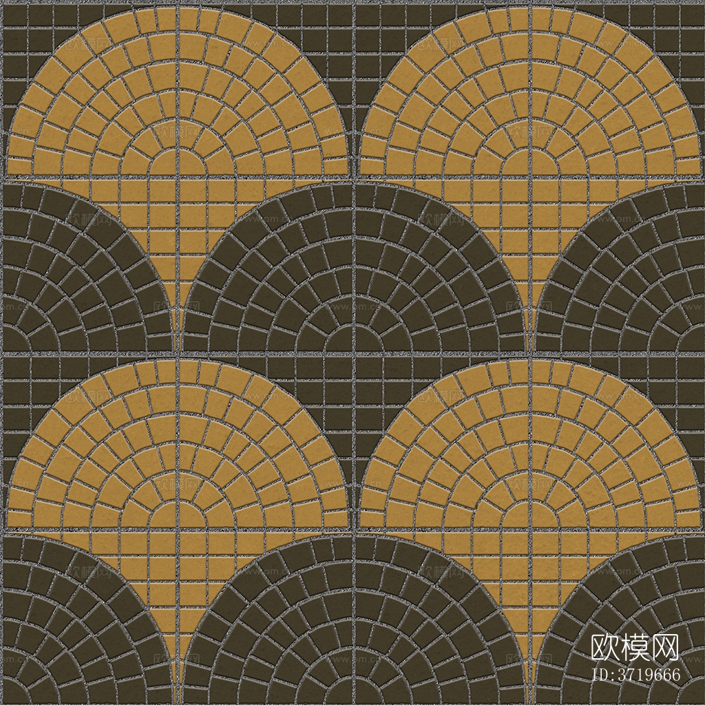 无缝鹅软石拼花地砖人行道路地面广场铺贴下载