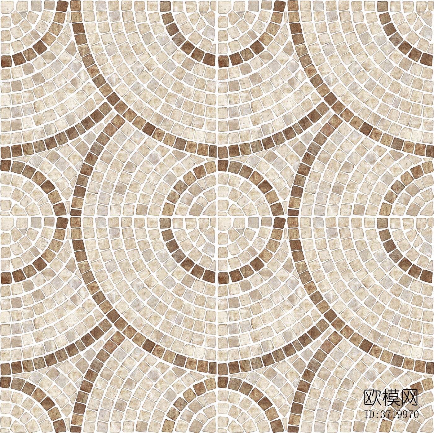现代复古石材拼花 无缝复古道路砖 马蹄形广场地砖 复古道路砖下载