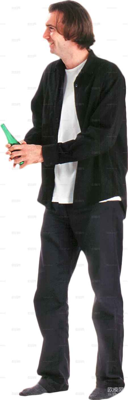 免抠居家休闲站立行走人物模特下载