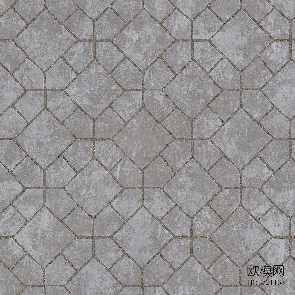 无缝灰色破损水泥拼花地砖人行道路地面广场铺贴下载