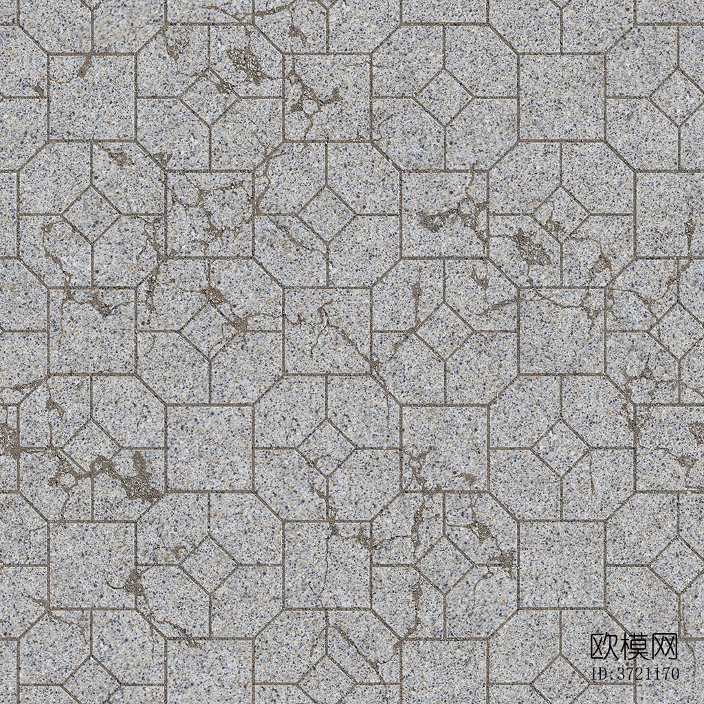 无缝灰色破损水泥拼花地砖人行道路地面广场铺贴下载