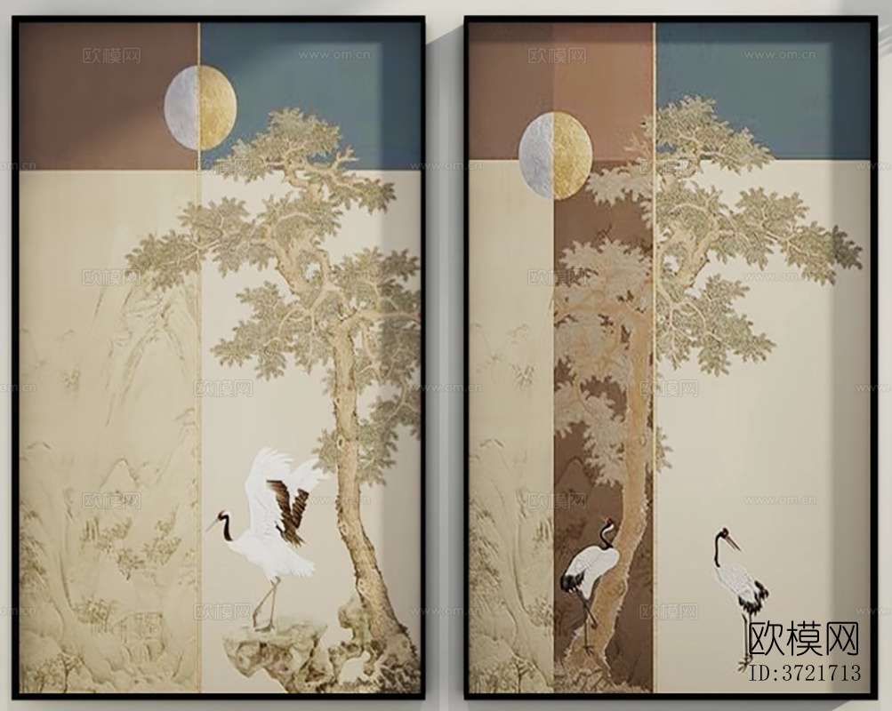 中式花鸟植物装饰画下载