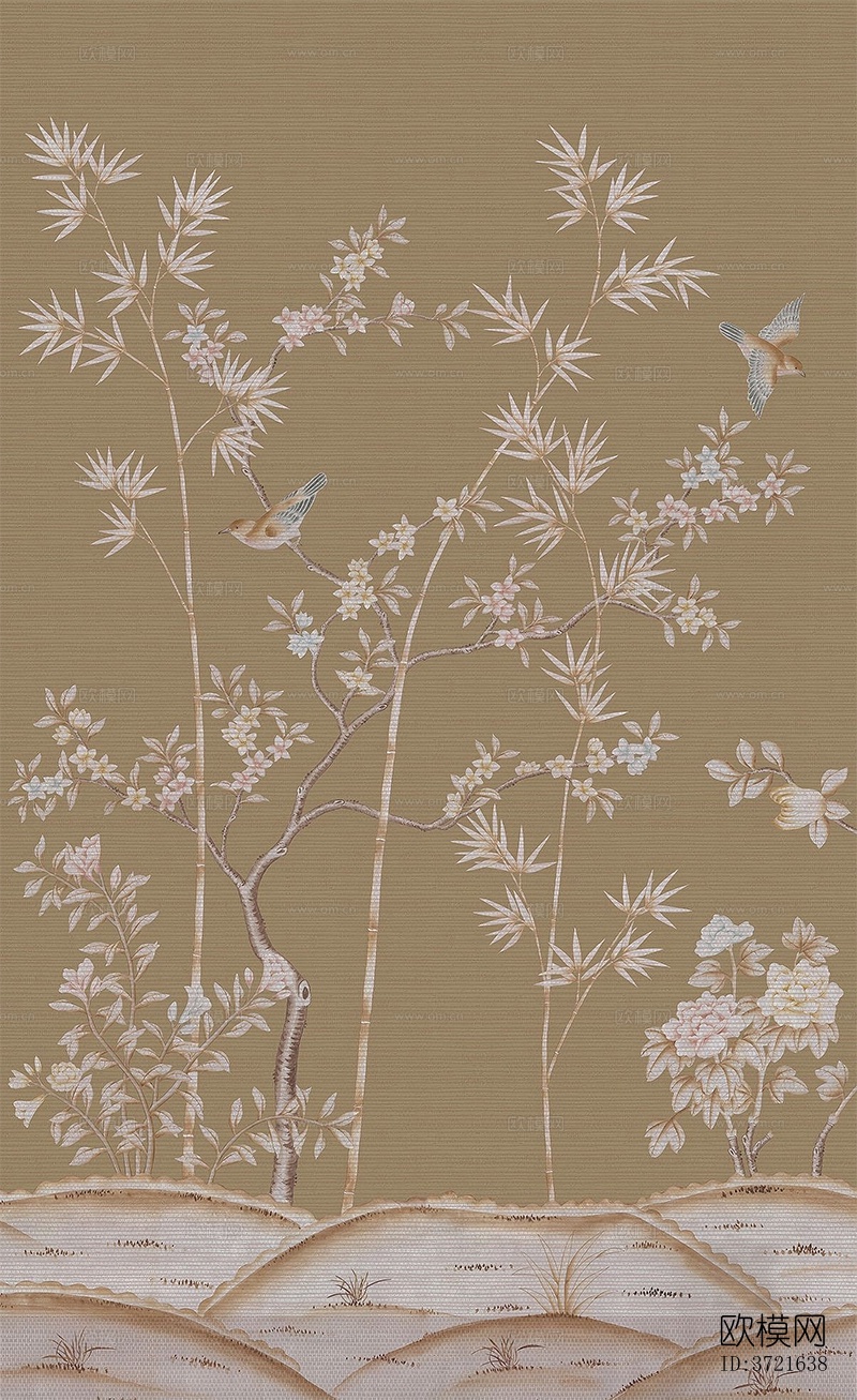 新中式花鸟植物装饰画下载