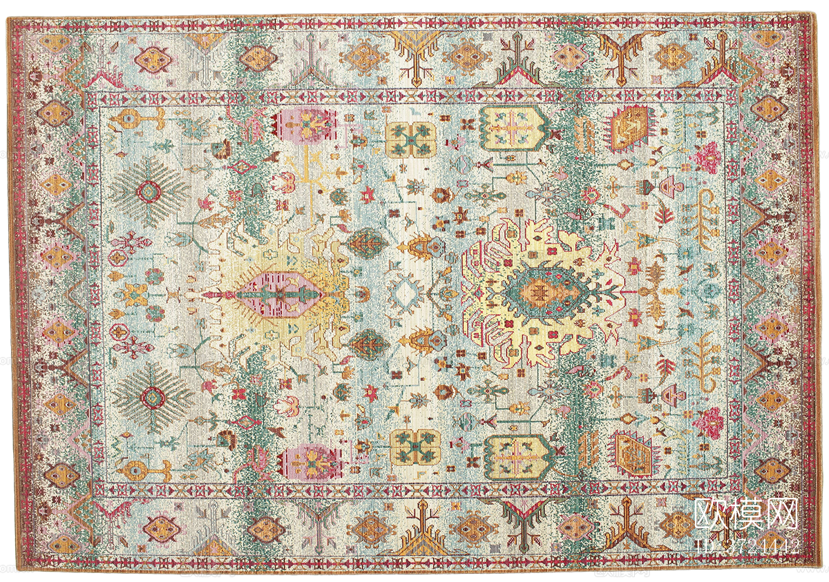 免扣欧式古典复古做旧中古地毯下载